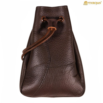 Imagen única de: Bolsa Medieval con Cordón Mythrojan, Marrón, 7"×5".