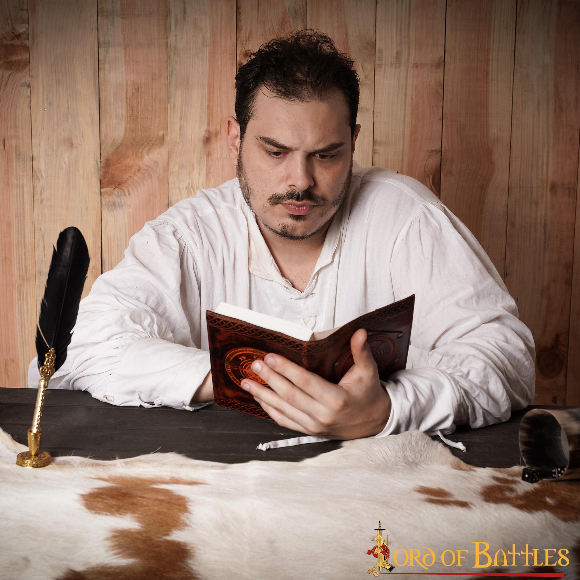 Brújula de Navegación Fleur de Lis Diario Hecho a Mano Agenda de Piel Auténtica - Imagen 9