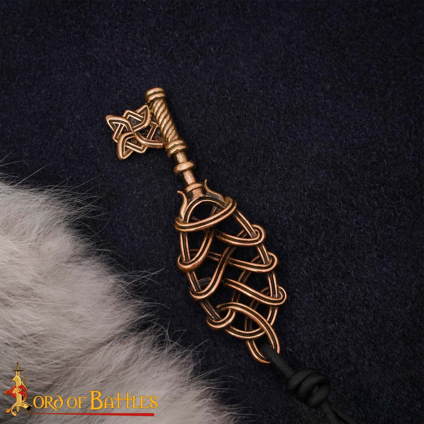 Collar Colgante Llave Vikinga de Bronce - Fundición a la Cera Perdida con Cordón de Cuero Ajustable - Imagen 7