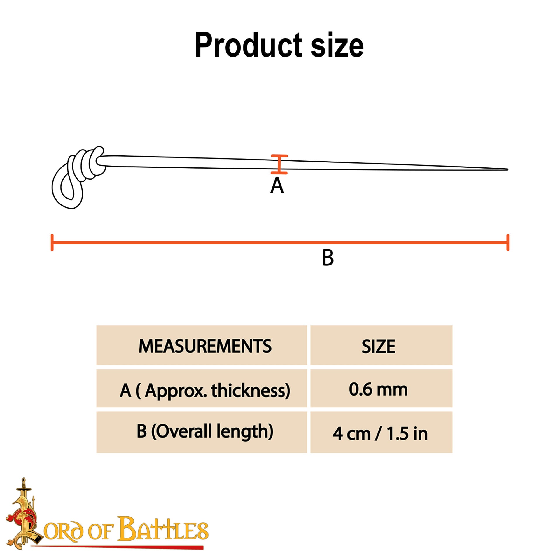 Juego de Alfileres de Coser Medievales de Latón - Juego de 6 Alfileres - Imagen 3