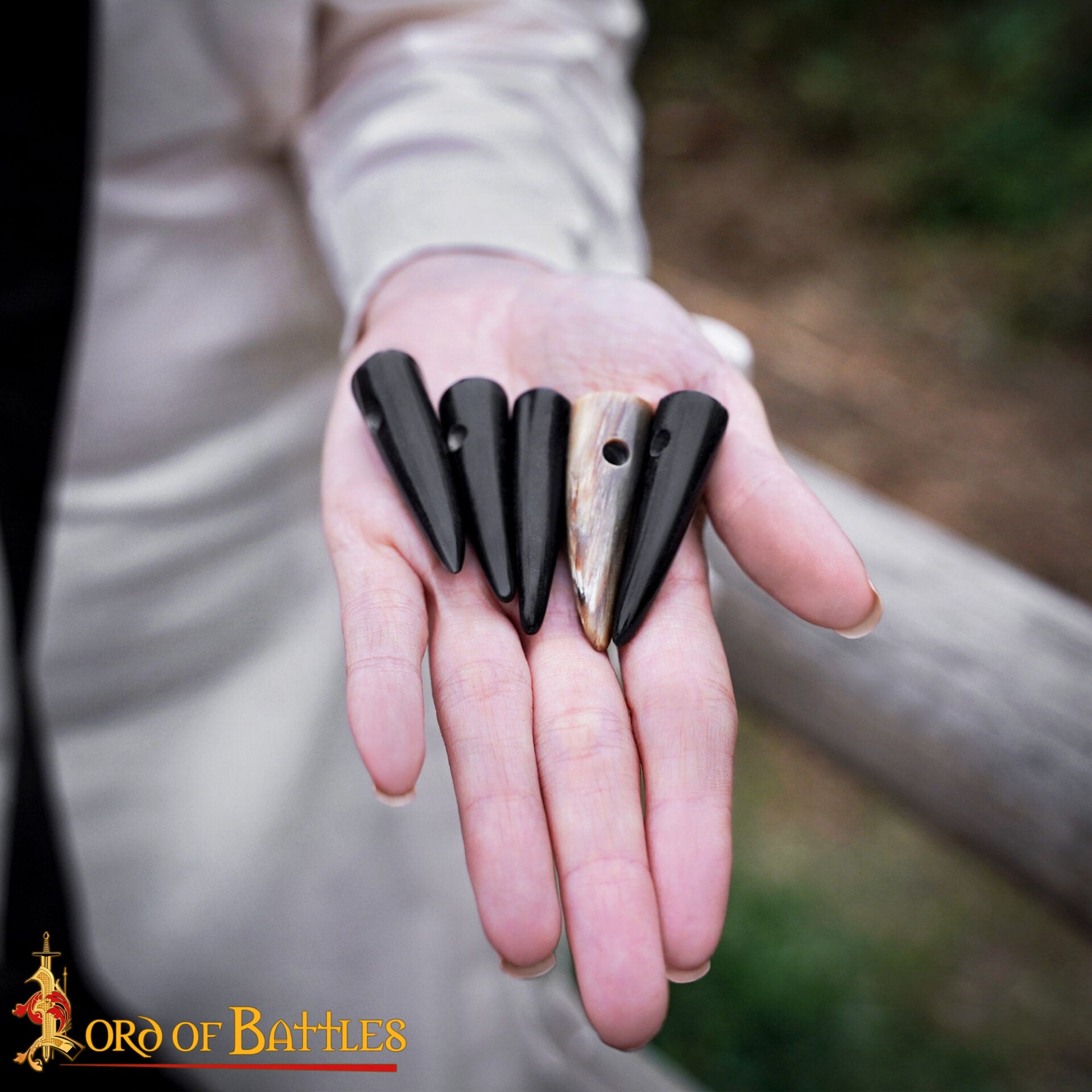 Juego de 5 Botones de Palanca de Cuerno Pulido Estilo Vikingo - Acabado a Mano con Cuerno de Buey Natural - Imagen 7