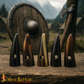 Juego de 5 Botones de Palanca de Cuerno Pulido Estilo Vikingo - Acabado a Mano con Cuerno de Buey Natural - Imagen 1
