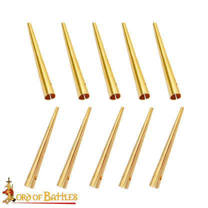 Aiglets Medievales de Latón - Juego de 10 Puntas de Cordón Resistentes (3,6 Cm) - Imagen 4