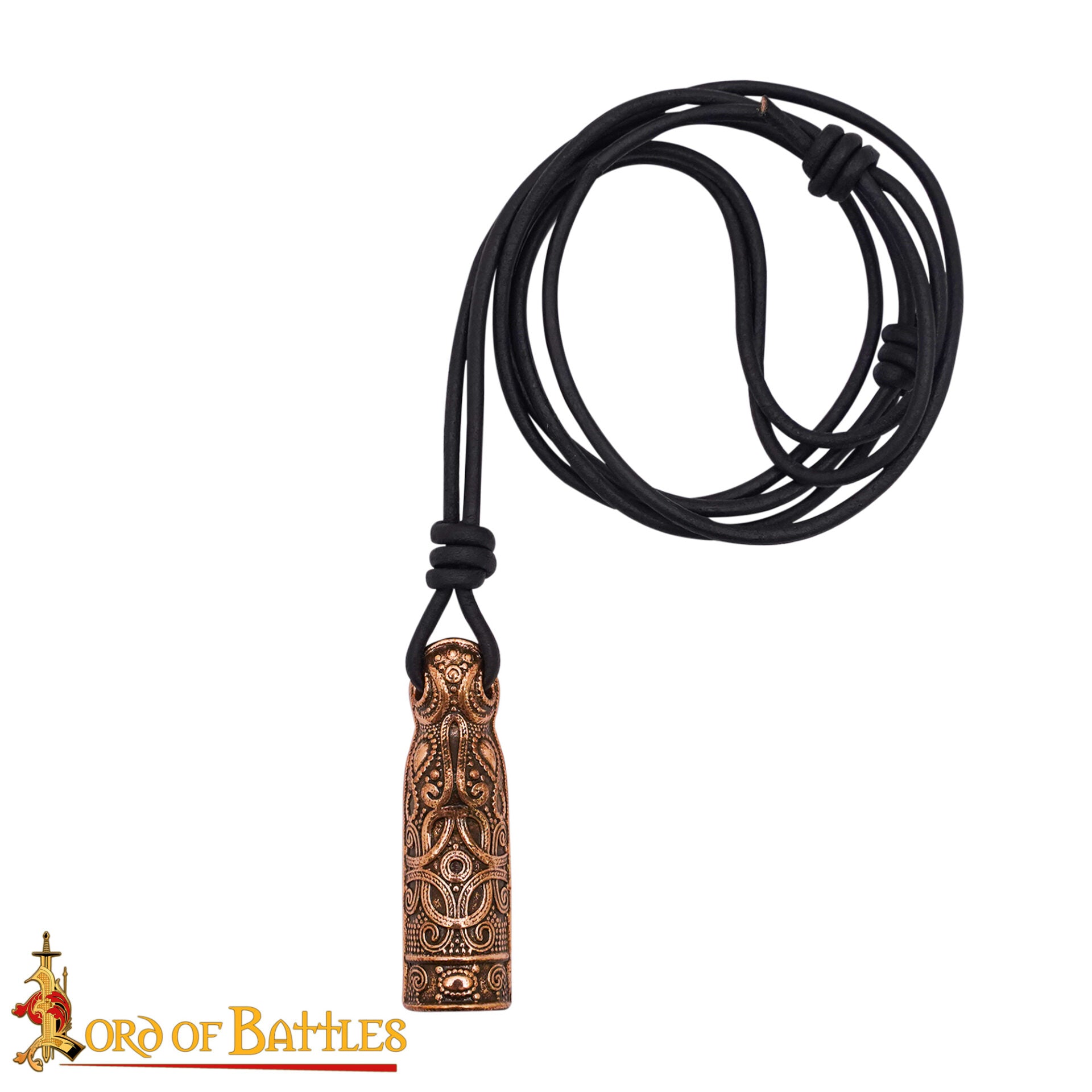 Colgante Amuleto de Bronce Nórdico del Siglo X - Acabado Antiguo con Cordón de Cuero - Imagen 7