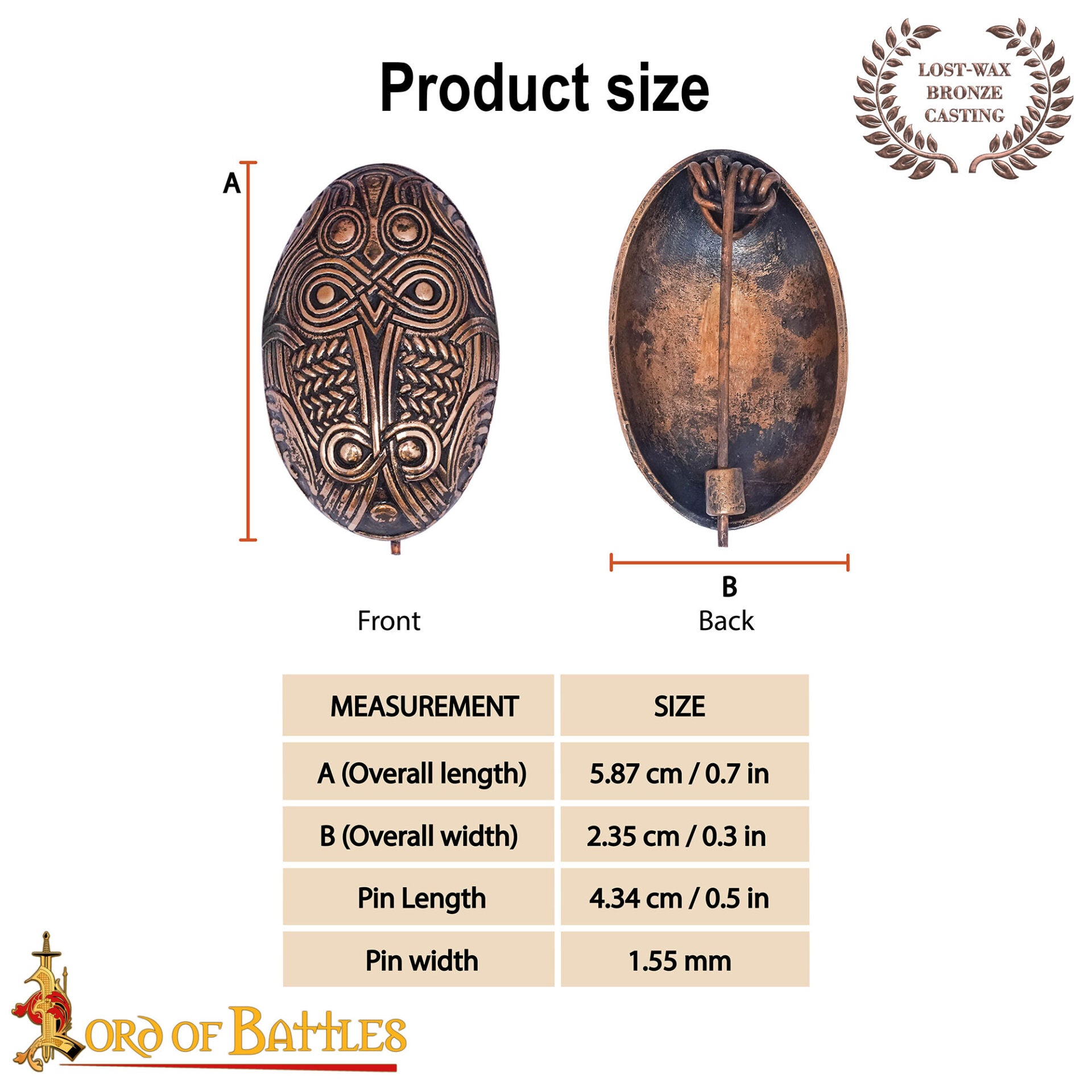 Broche de Tortuga de Bronce Vikingo de los Siglos Ix-x - Alfiler de Escudo Oval Fundido a la Cera Perdida - Imagen 13