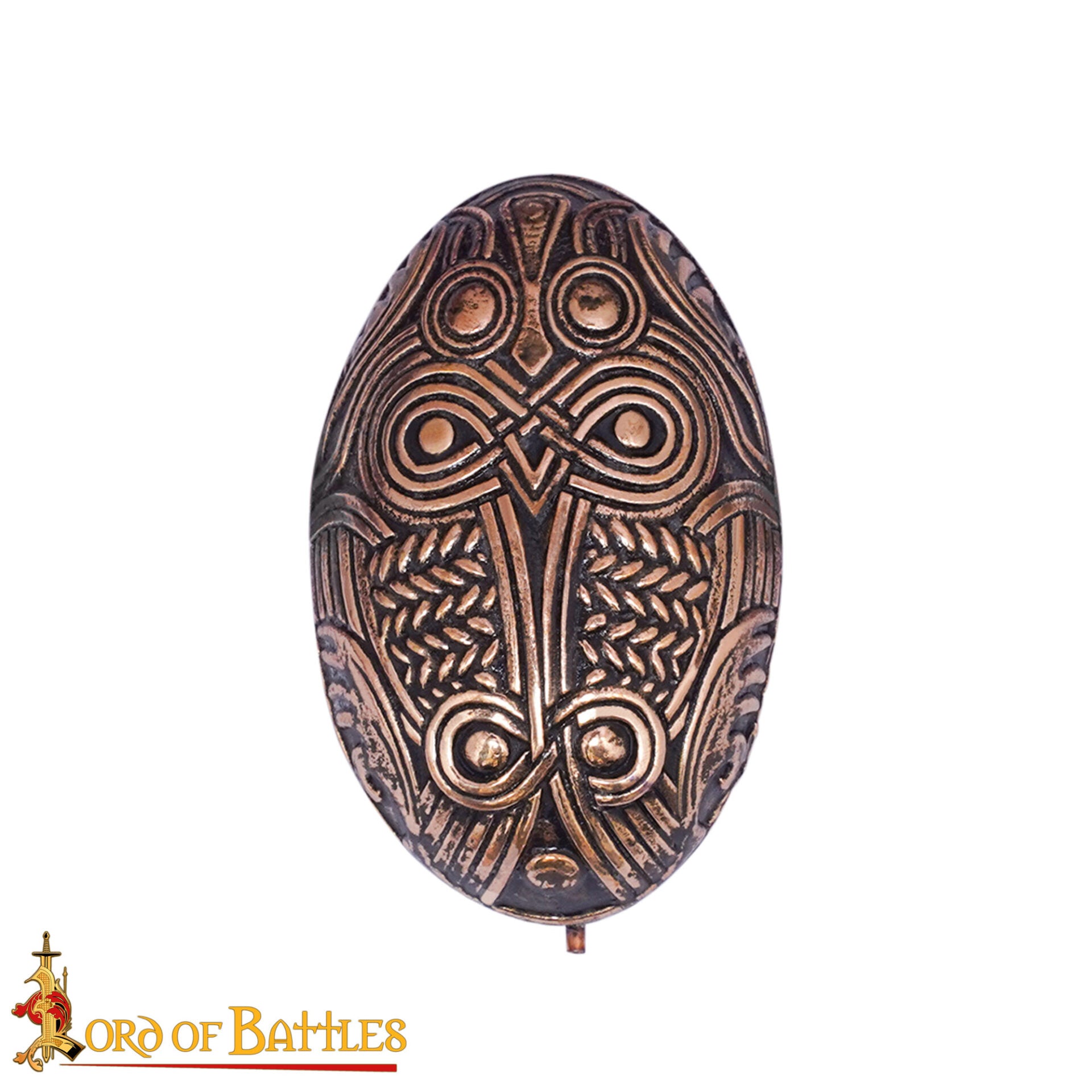 Broche de Tortuga de Bronce Vikingo de los Siglos Ix-x - Alfiler de Escudo Oval Fundido a la Cera Perdida - Imagen 12