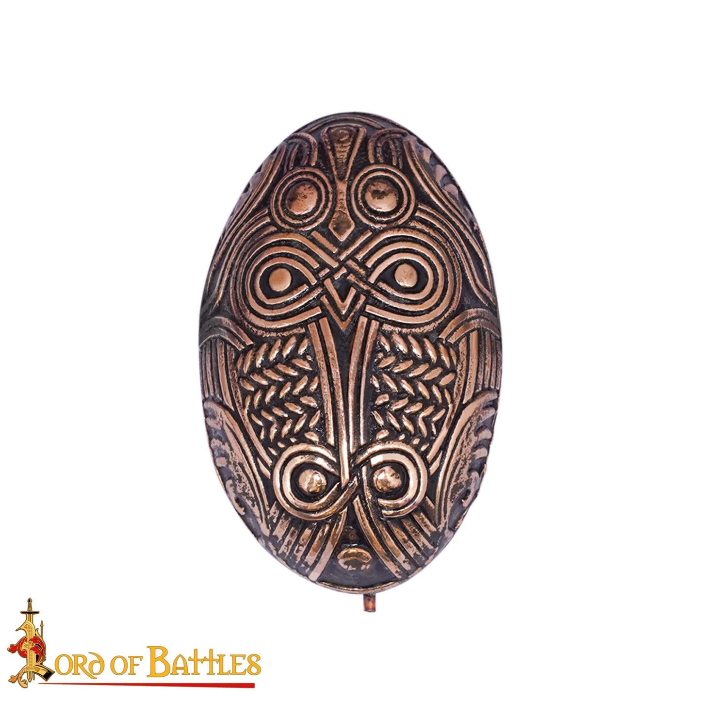 Broche de Tortuga de Bronce Vikingo de los Siglos Ix-x - Alfiler de Escudo Oval Fundido a la Cera Perdida - Imagen 4
