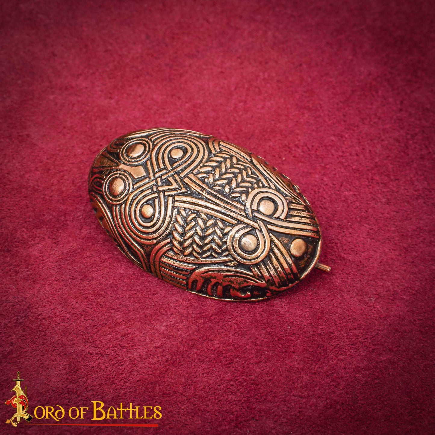 Broche de Tortuga de Bronce Vikingo de los Siglos Ix-x - Alfiler de Escudo Oval Fundido a la Cera Perdida - Imagen 6