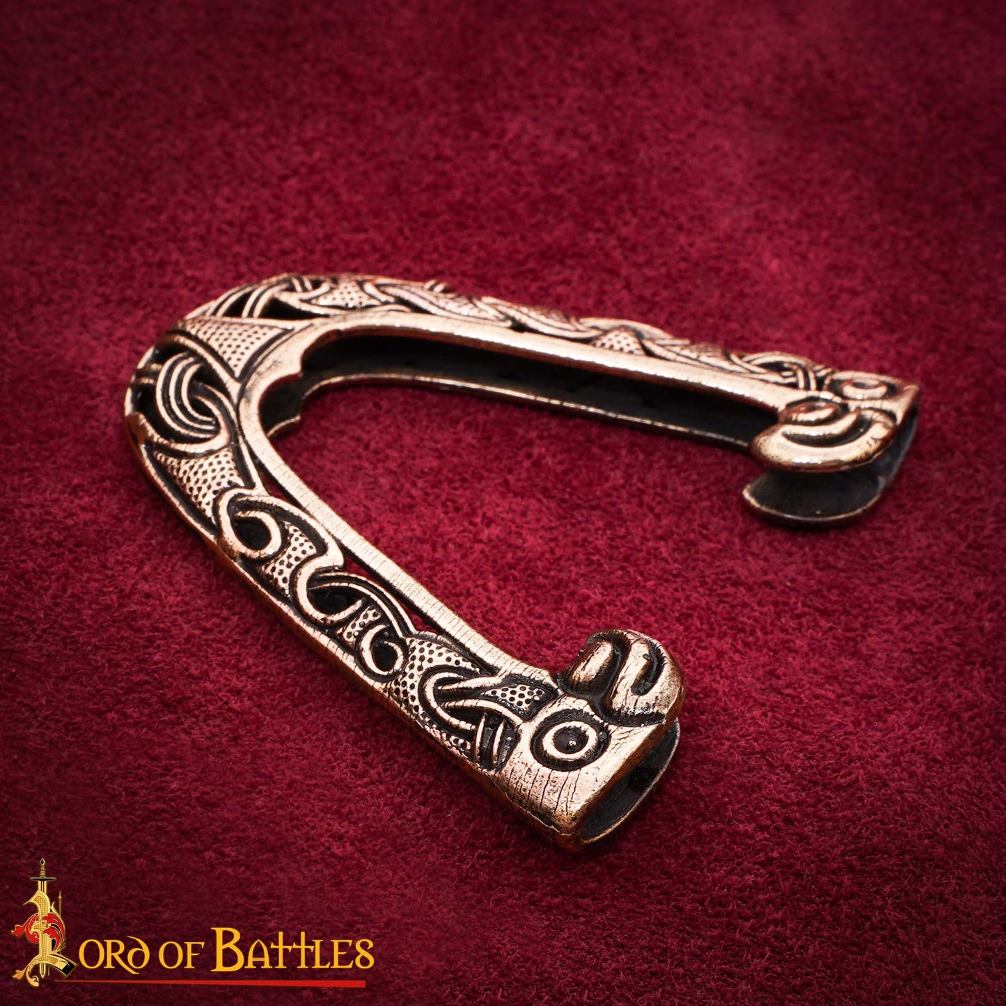 Espada Vikinga de Bronce Chape - Diseño Cabeza de Dragón - Imagen 1