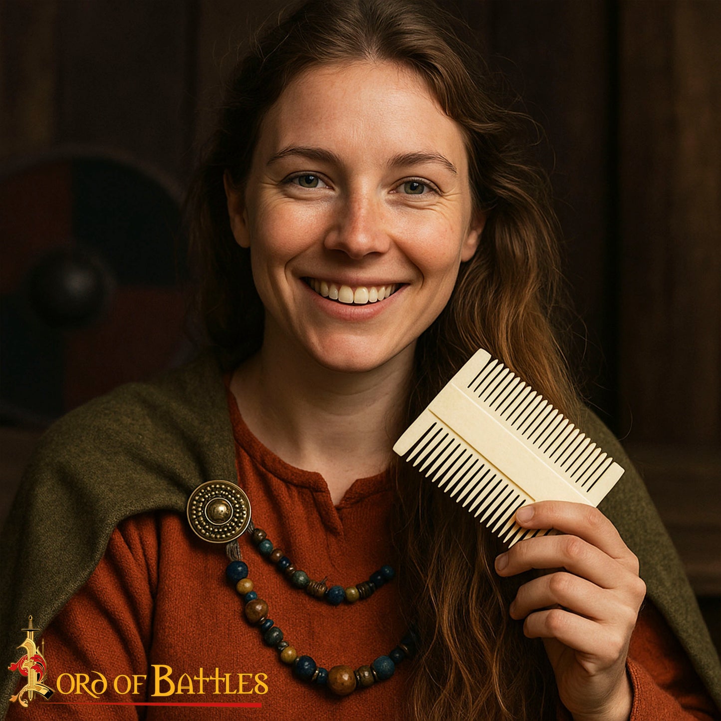 Viking Peine de Hueso de Doble Cara para Barba y Pelo - Imagen 2