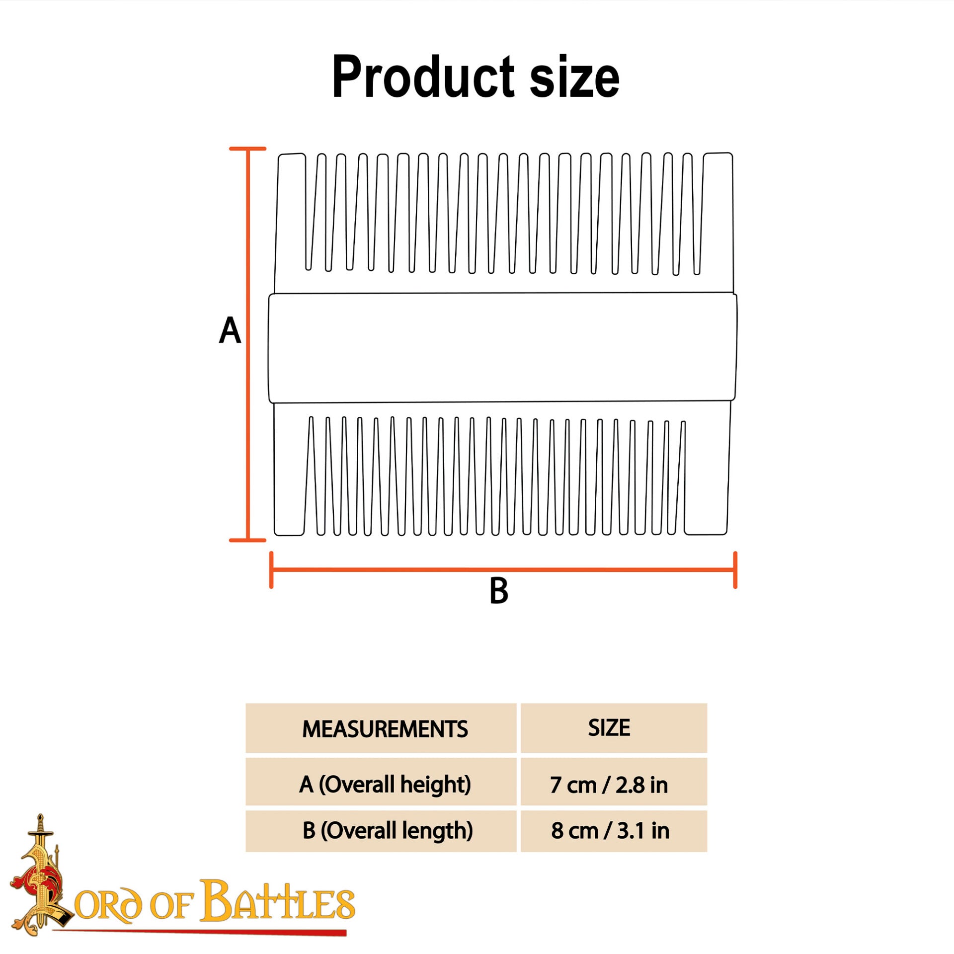 Viking Peine de Hueso de Doble Cara para Barba y Pelo - Imagen 3