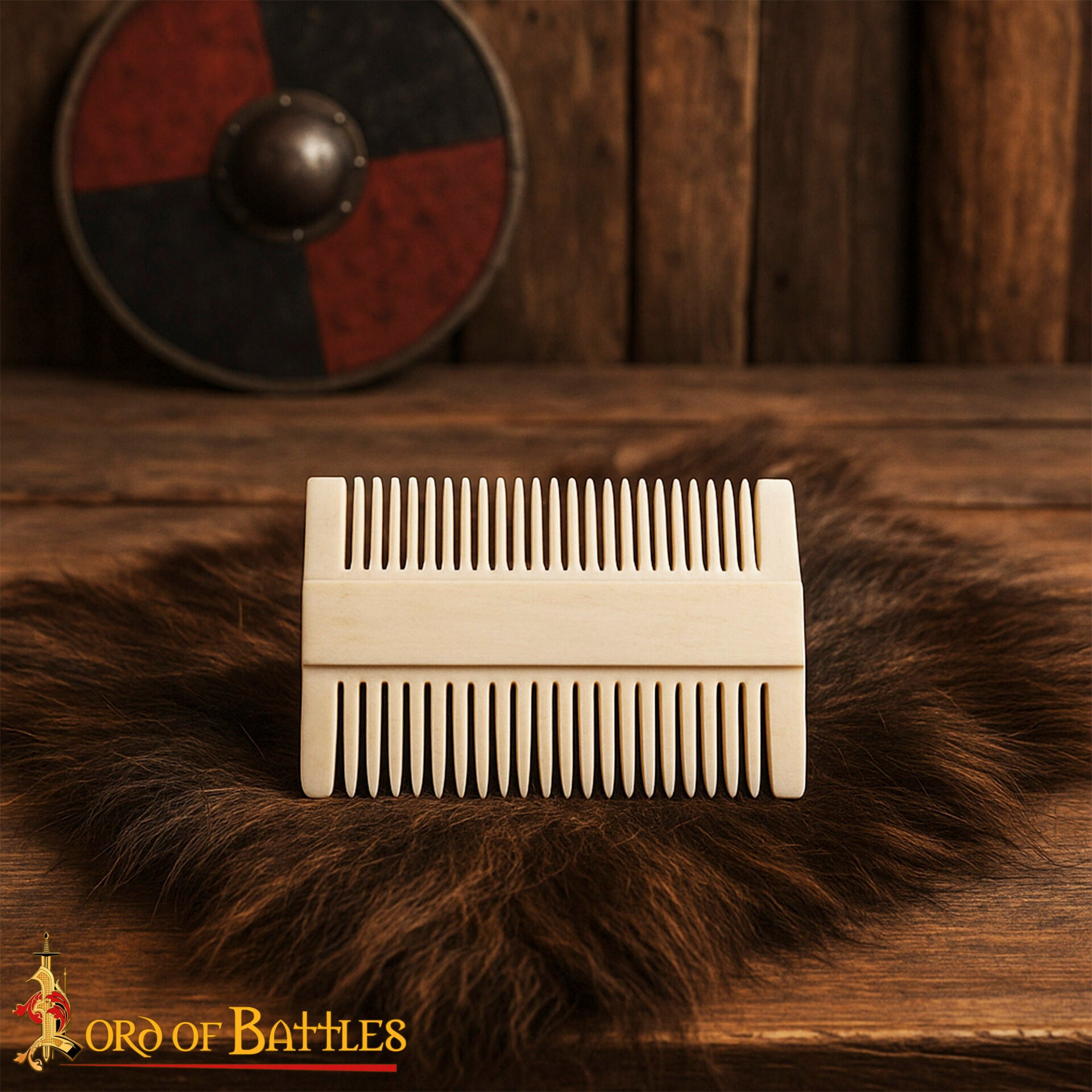 Viking Peine de Hueso de Doble Cara para Barba y Pelo - Imagen 1