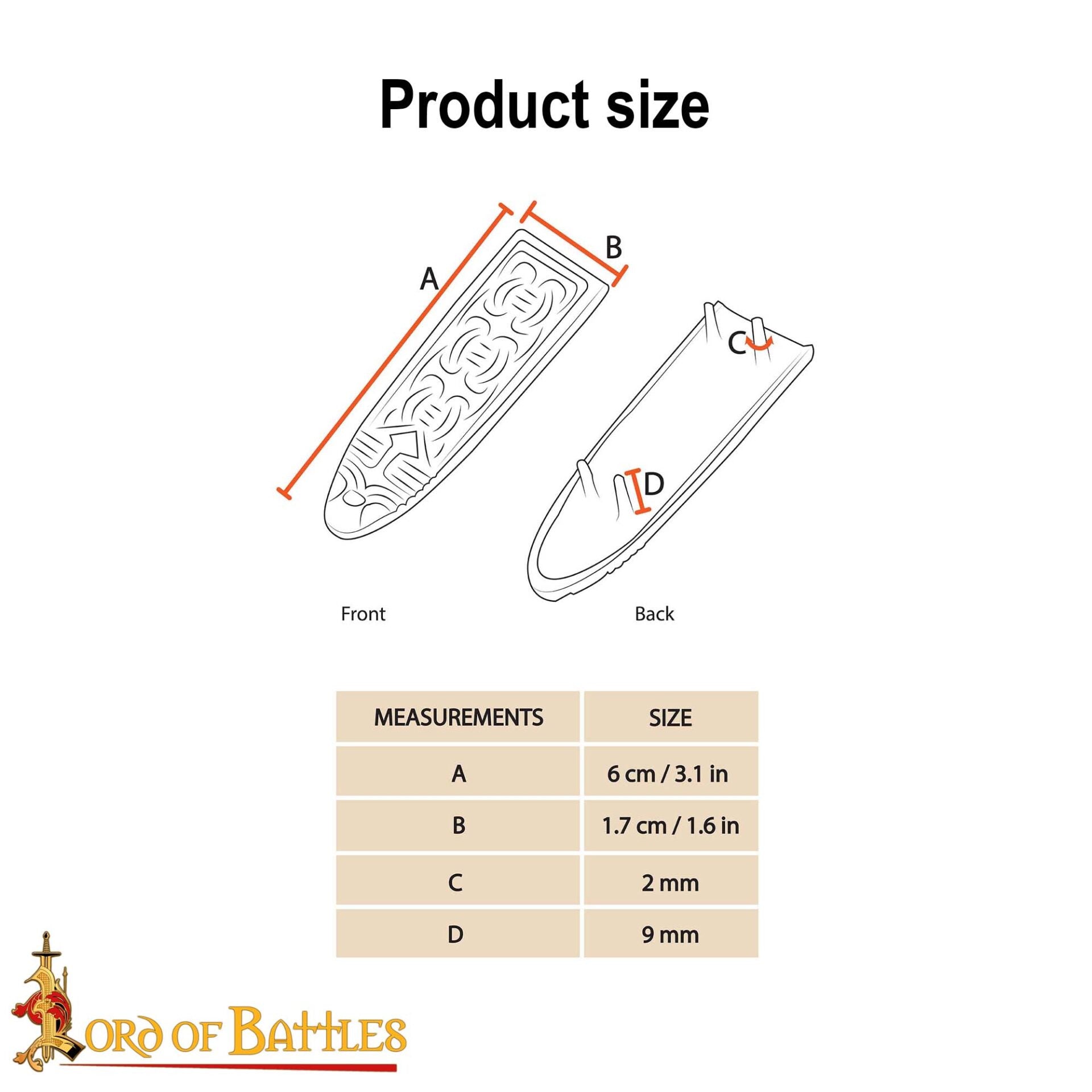 Chape Medieval de Latón Macizo para Cinturón - Diseño de Nudo Celta - Extremo de Cinturón de Latón Puro - Imagen 2
