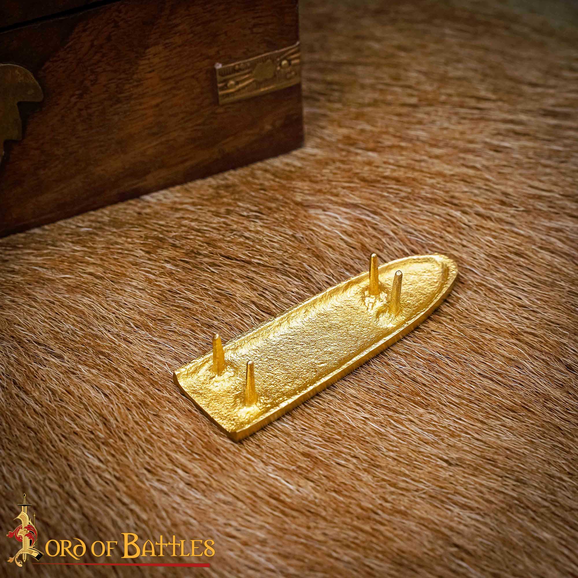 Chape Medieval de Latón Macizo para Cinturón - Diseño de Nudo Celta - Extremo de Cinturón de Latón Puro - Imagen 6