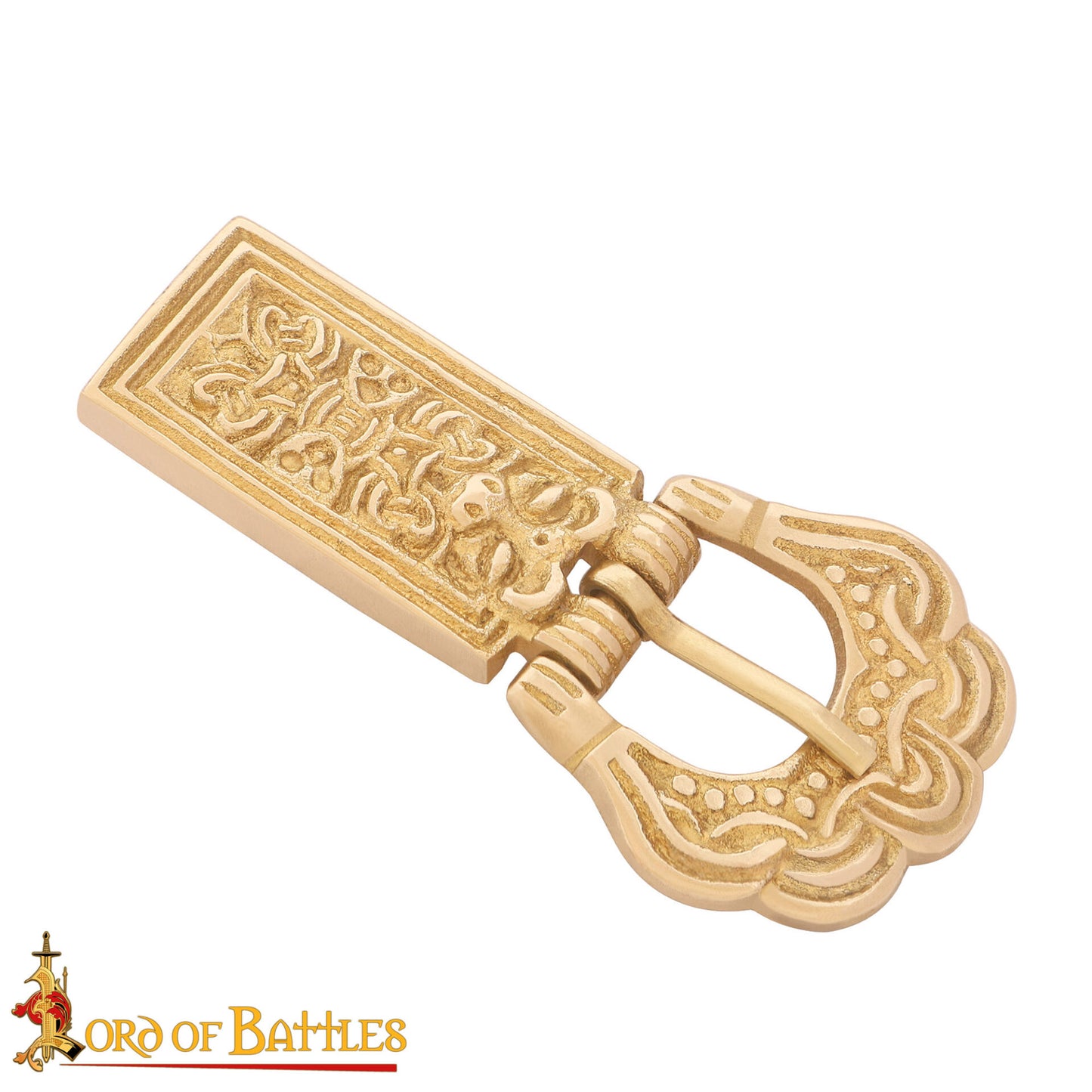 Hebilla Medieval de Latón para Cinturón - Accesorio Histórico Grabado - Latón Macizo - Imagen 4