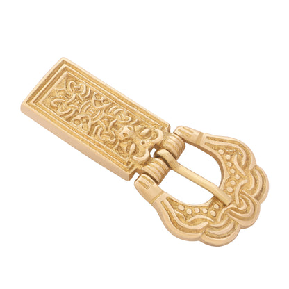 Hebilla Medieval de Latón para Cinturón - Accesorio Histórico Grabado - Latón Macizo - Imagen 12