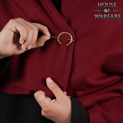 Fíbula Penannular Medieval de Latón - Alfiler Pequeño de Capa para Broche de Traje Histórico y Vikingo - Imagen 2