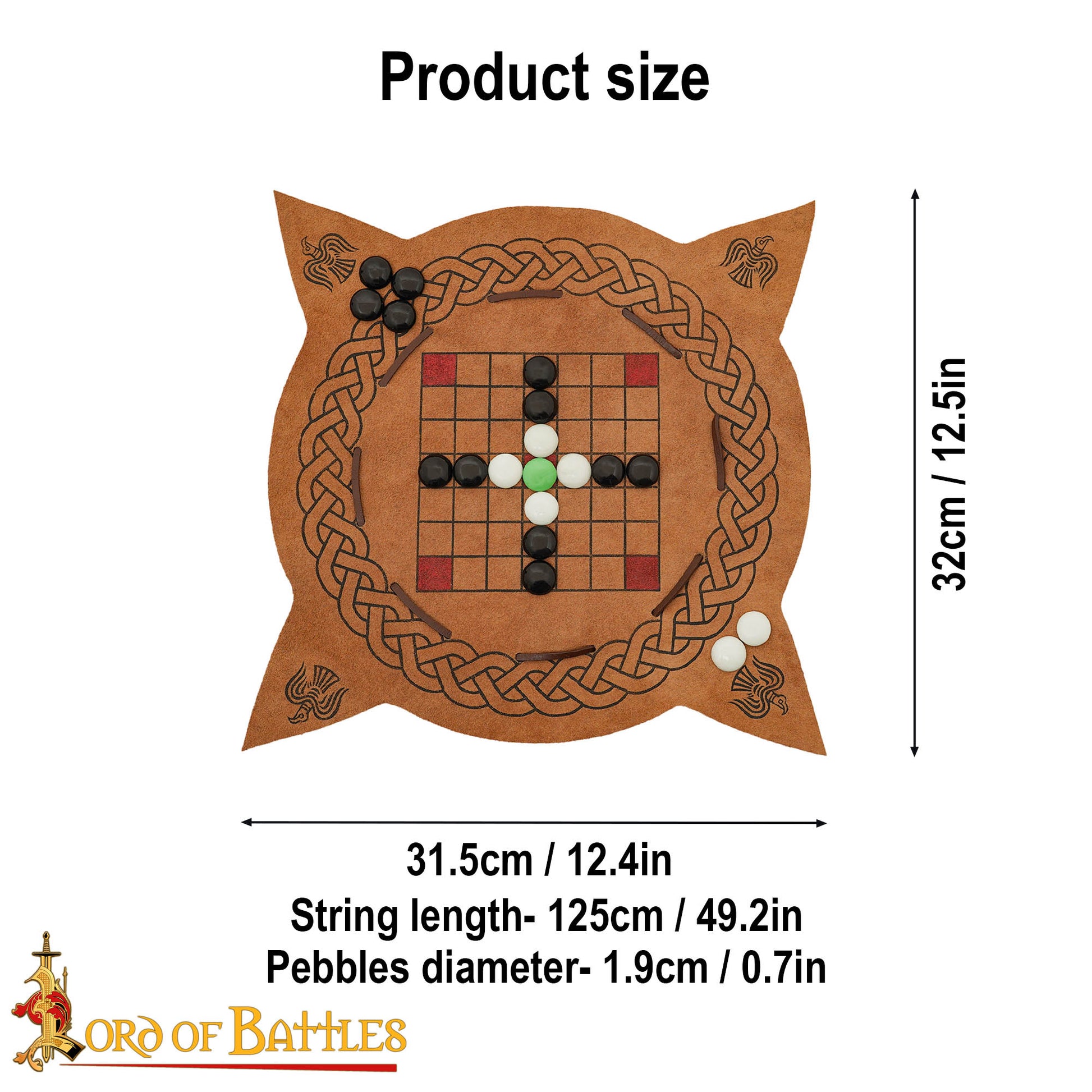 Juego Hnefatafl Vikingo del Siglo X - Edición de Viaje de Cuero Hecho a Mano - Imagen 3