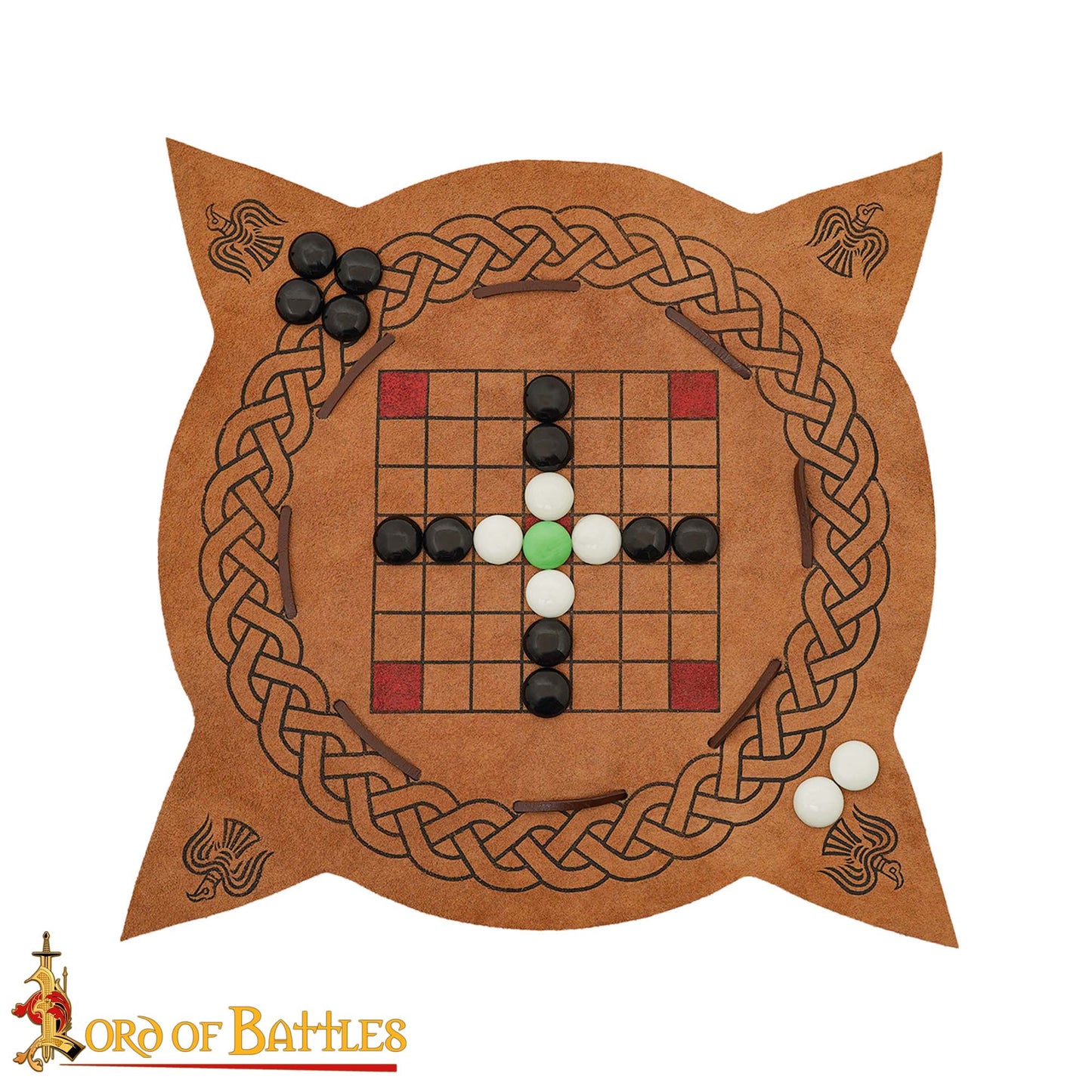 Juego Hnefatafl Vikingo del Siglo X - Edición de Viaje de Cuero Hecho a Mano - Imagen 5