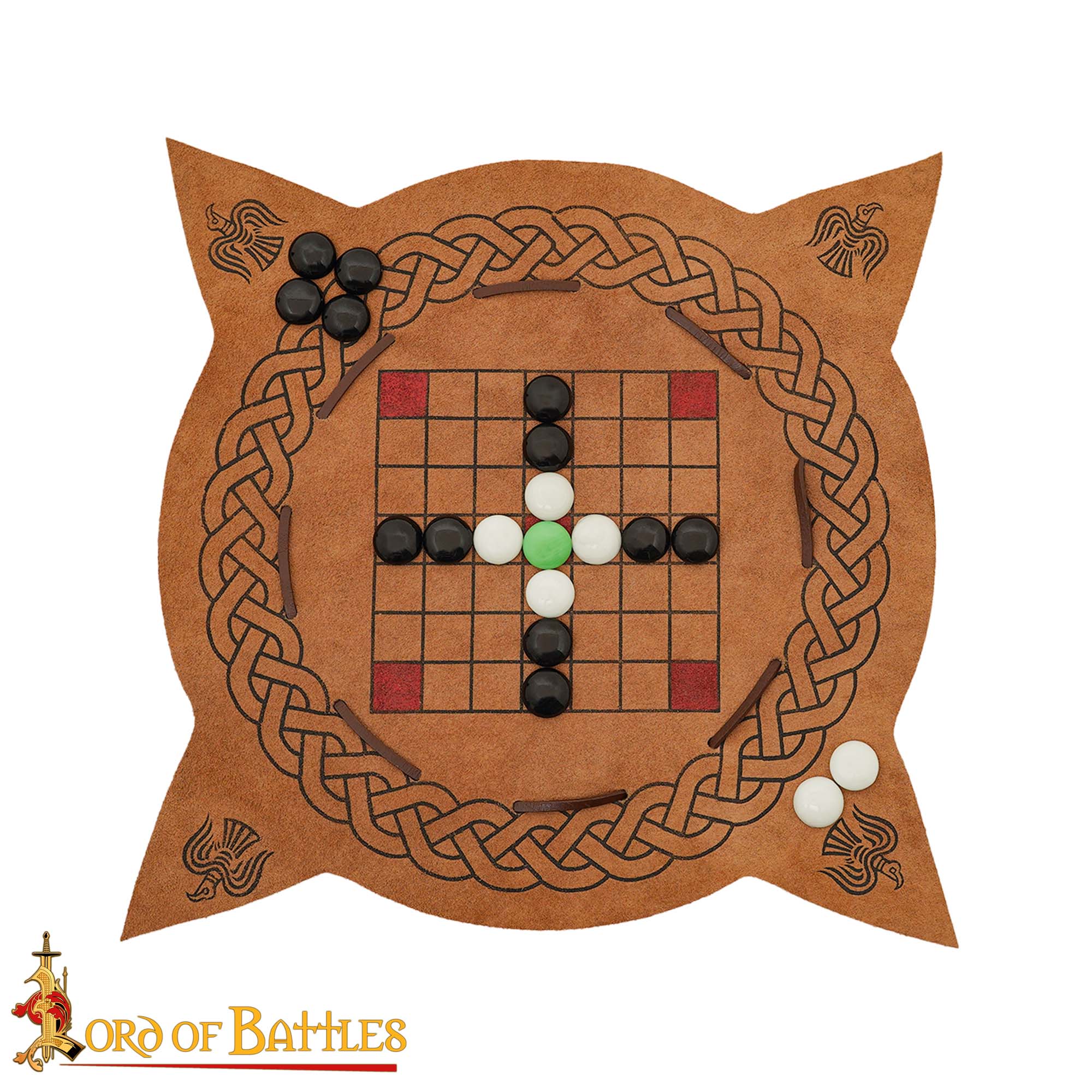 Juego Hnefatafl Vikingo del Siglo X - Edición de Viaje de Cuero Hecho a Mano - Imagen 5