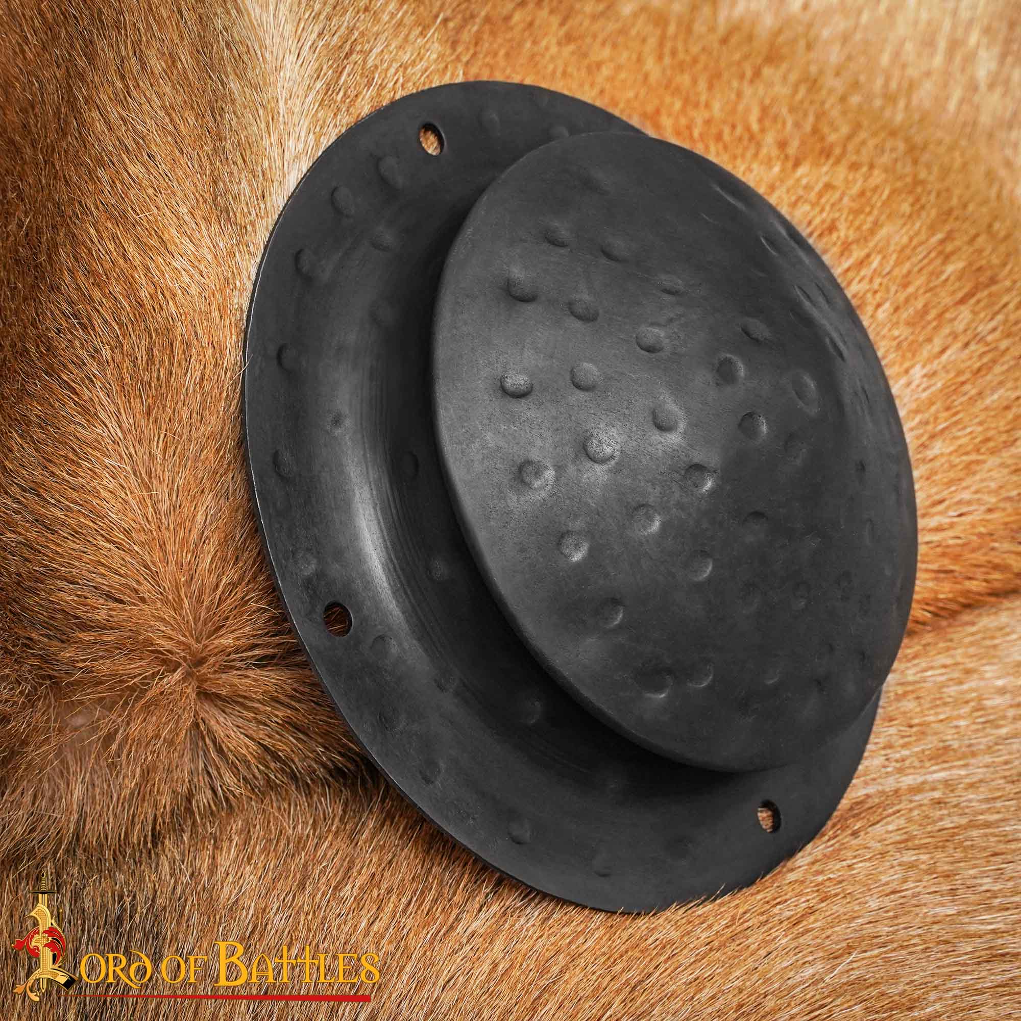 Escudo Cónico Medieval de Acero Forjado a Mano con Remaches de Montaje - Imagen 2