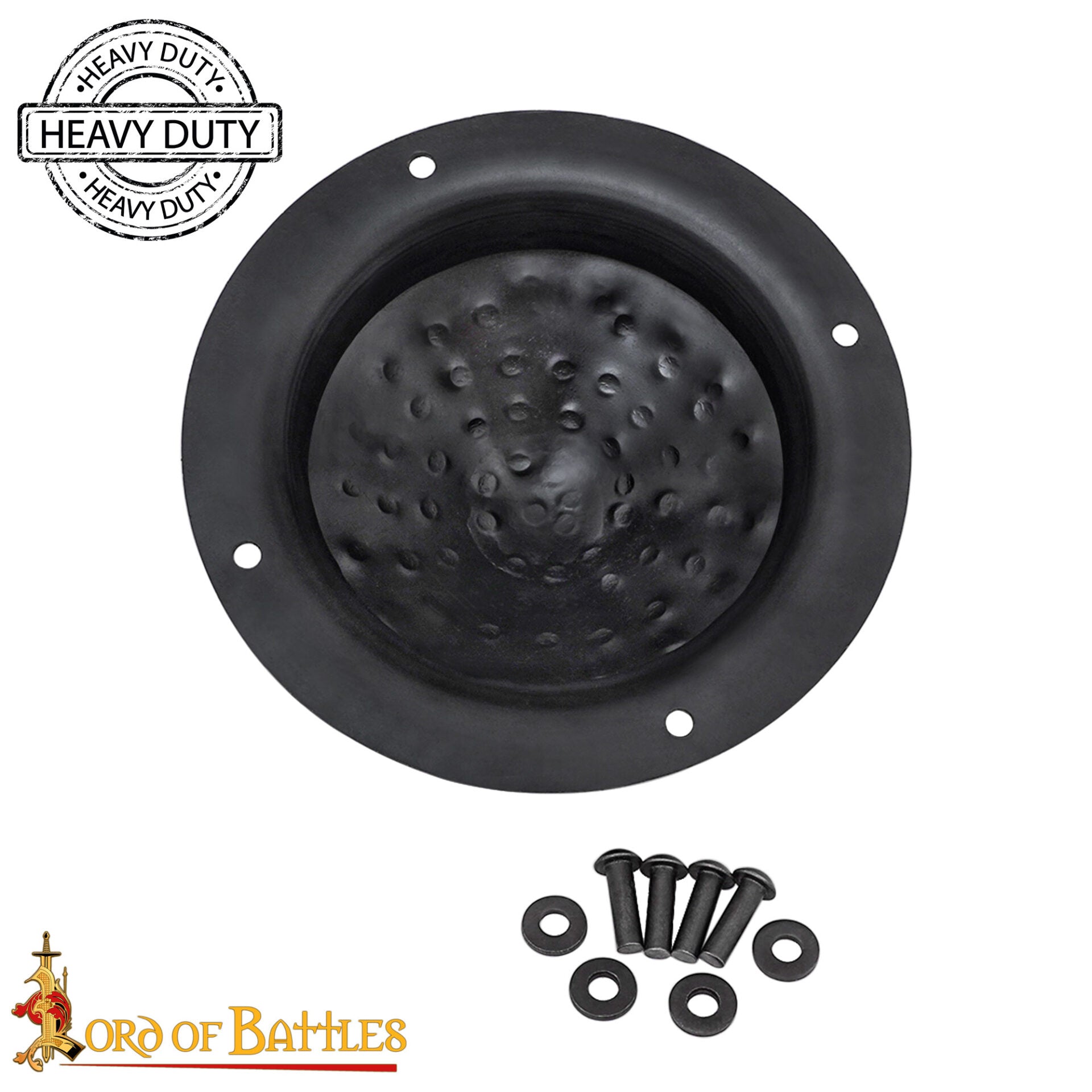 Escudo Cónico Medieval de Acero Forjado a Mano con Remaches de Montaje - Imagen 5