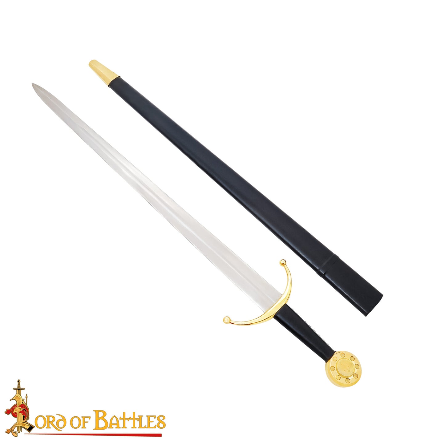 Espada Medieval Eduardo Iii Forjada a Mano con Vaina de Cuero - Imagen 4