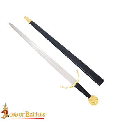 Espada Medieval Eduardo Iii Forjada a Mano con Vaina de Cuero - Imagen 4