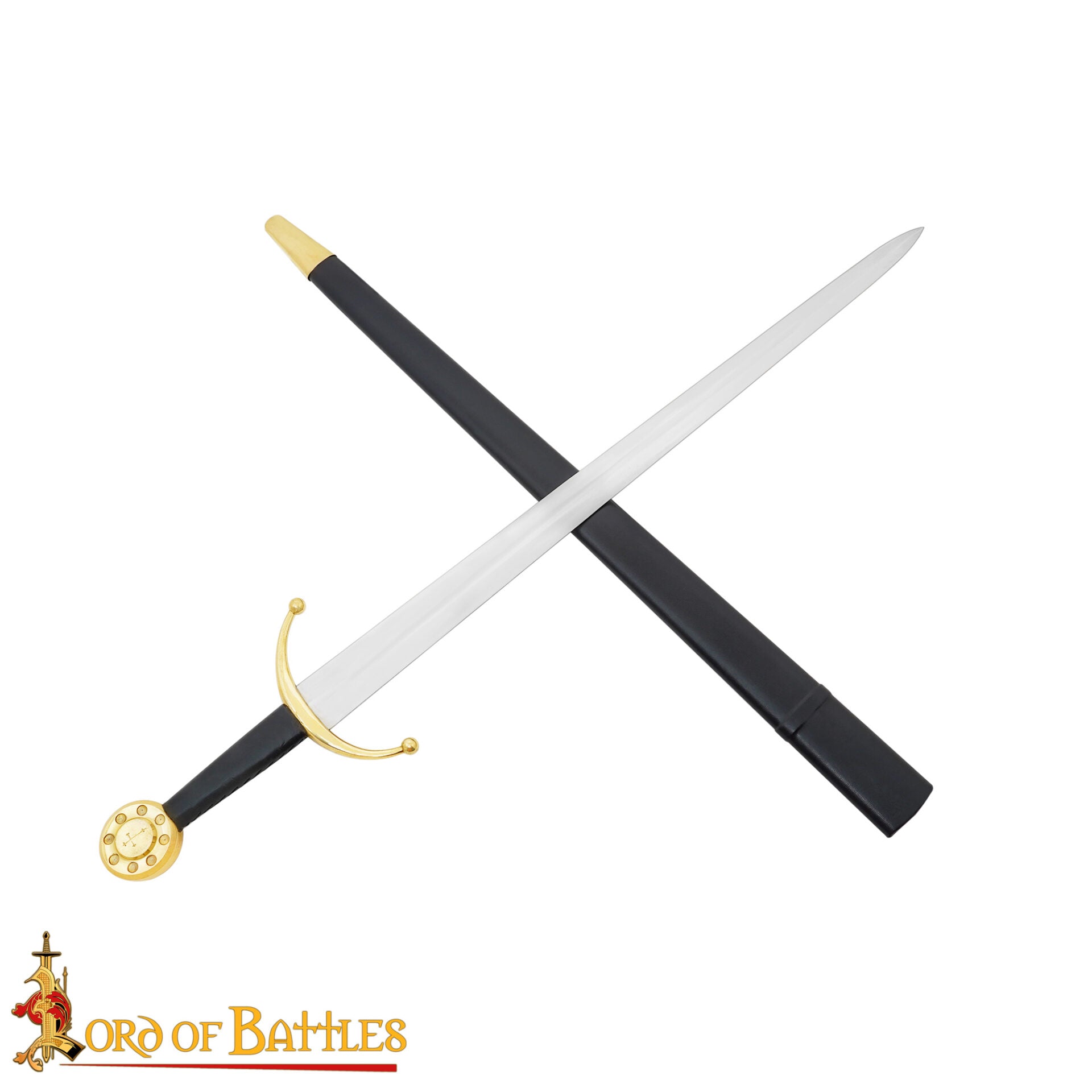 Espada Medieval Eduardo Iii Forjada a Mano con Vaina de Cuero - Imagen 5