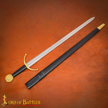 Espada Medieval Eduardo Iii Forjada a Mano con Vaina de Cuero - Imagen 6
