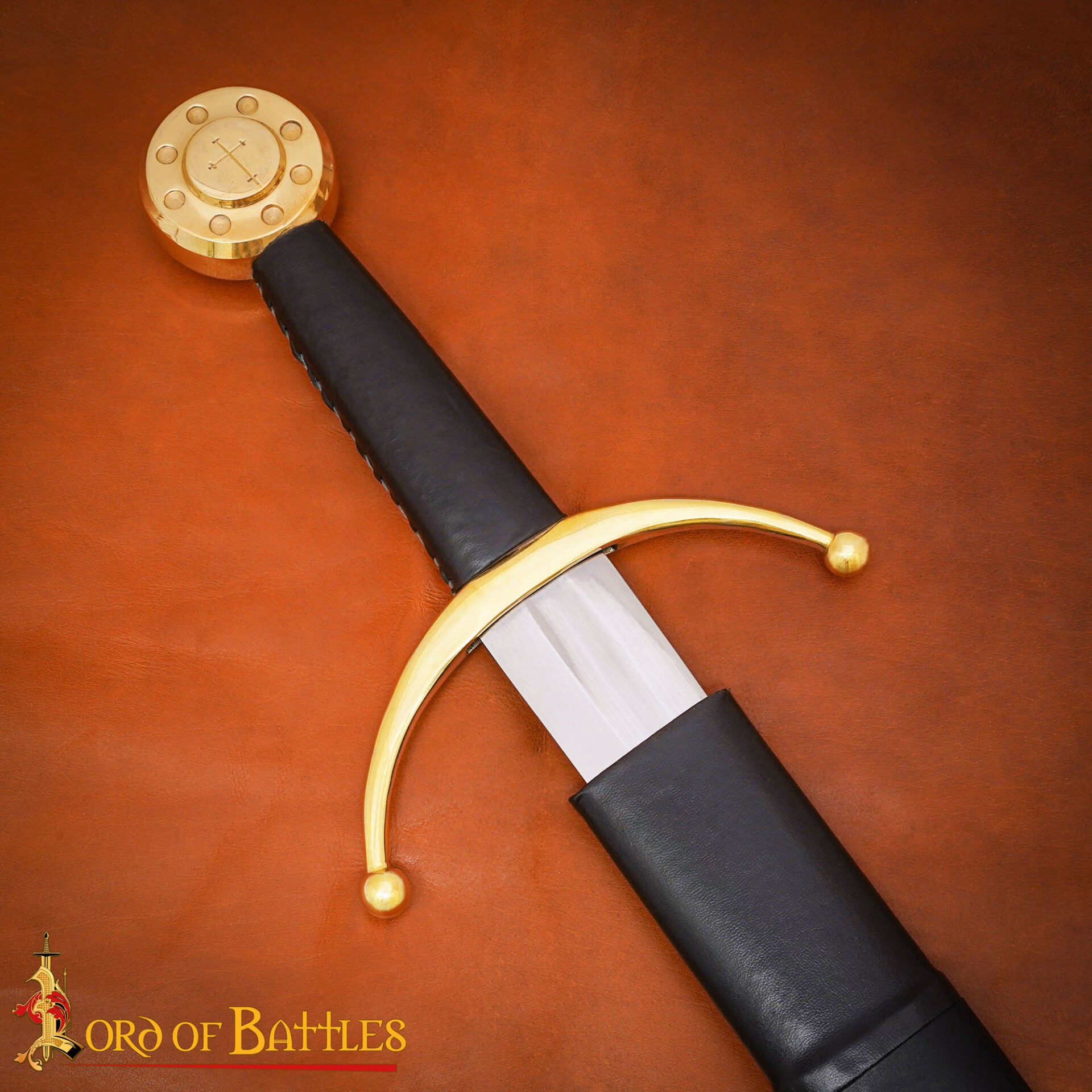 Espada Medieval Eduardo Iii Forjada a Mano con Vaina de Cuero - Imagen 7