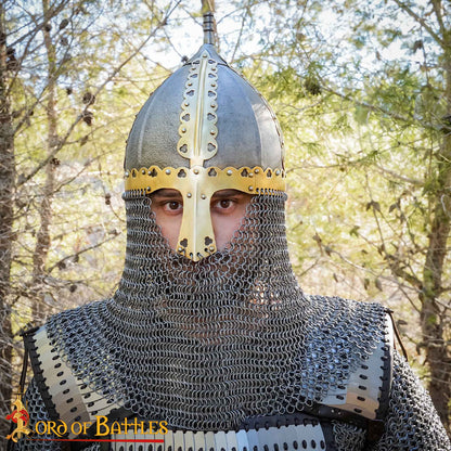 Casco Vikingo-ruso Tipo Ii de Gnezdovo con Coraza de Cota de Malla (siglo X) - Imagen 1