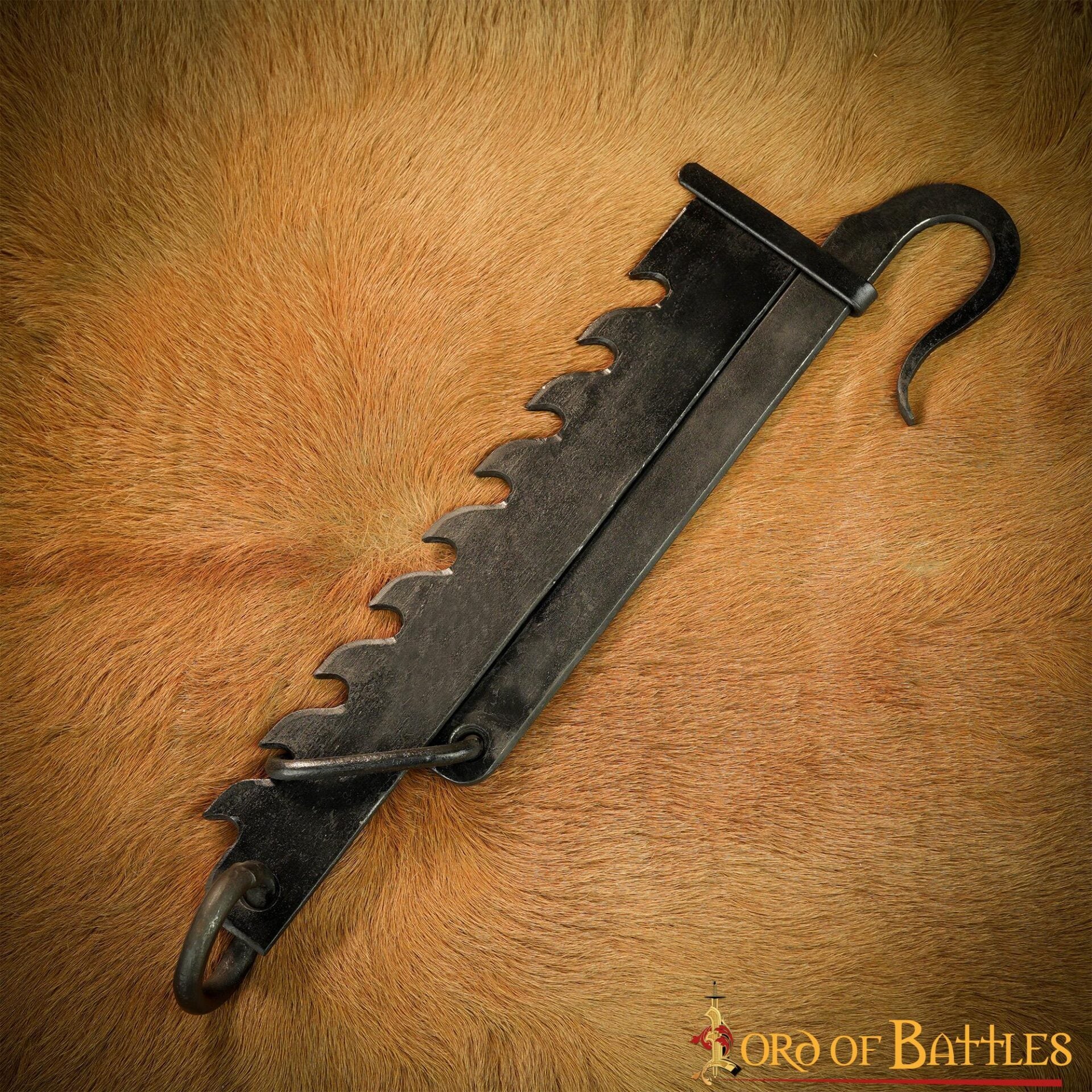 Hervidor Medieval de Hierro Forjado a Mano Sierra de Campamento Funcional - Imagen 6