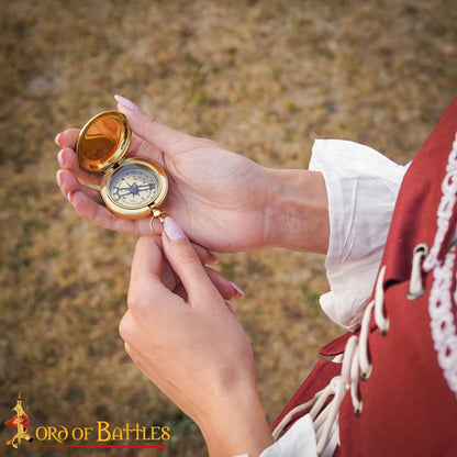 Brújula de Bolsillo de Latón para Aventureros - Instrumento de Navegación de Época - Imagen 14