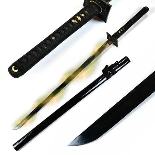 Sharp Functional Ninjato – Black Damascus Steel