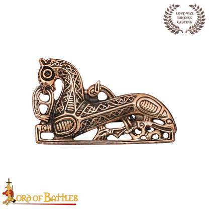 Broche Vikingo con Forma de Caballo de Bronce Fundido a la Cera Perdida de los Siglos Ix-x - Imagen 3
