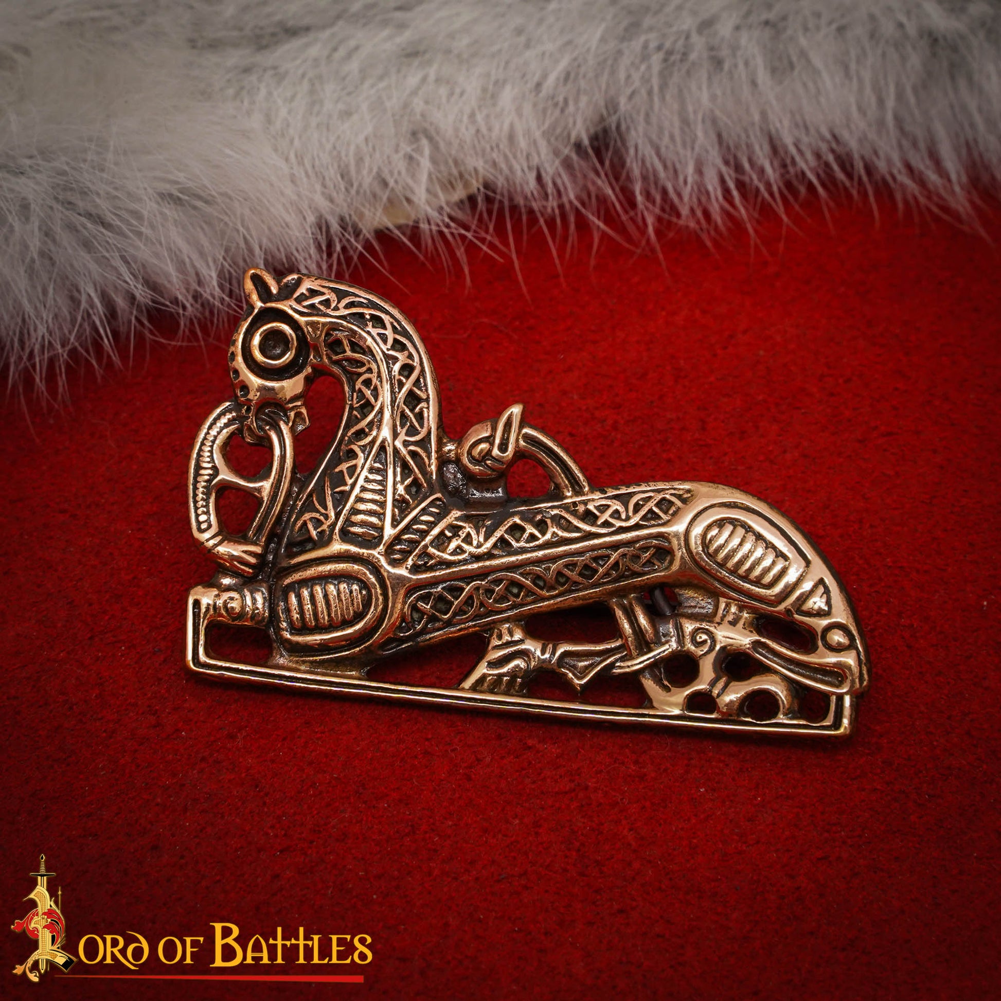 Broche Vikingo con Forma de Caballo de Bronce Fundido a la Cera Perdida de los Siglos Ix-x - Imagen 1
