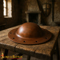 Umbo de Jefe de Escudo Medieval Chapado en Cobre de Calibre 14 con Remaches - Imagen 1