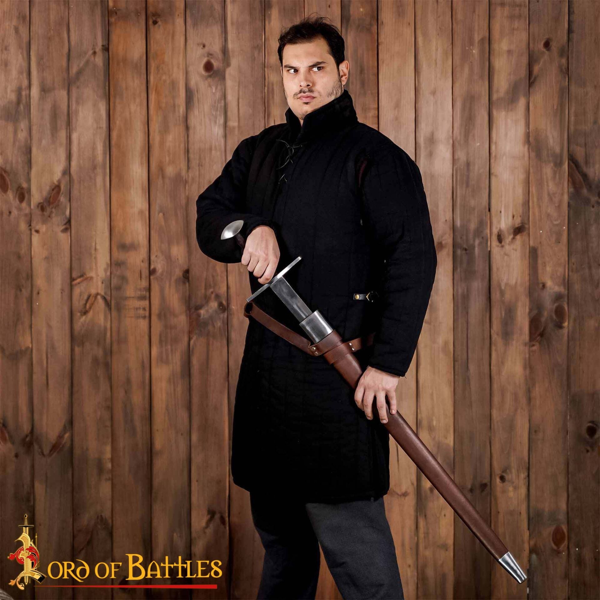 Espada Larga Normanda Forjada a Mano con Vaina de Cuero - Funcional - Imagen 2