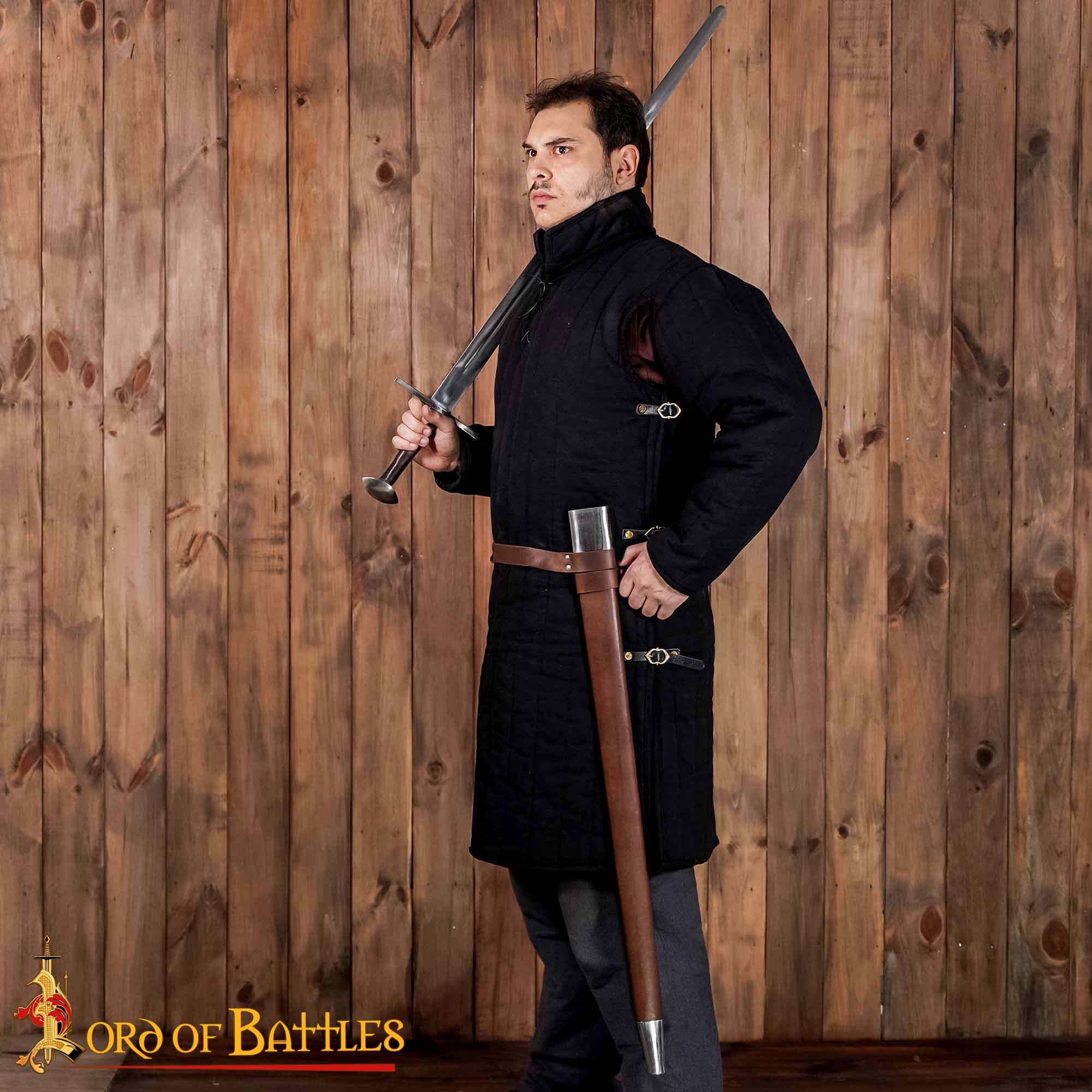 Espada Larga Normanda Forjada a Mano con Vaina de Cuero - Funcional - Imagen 5