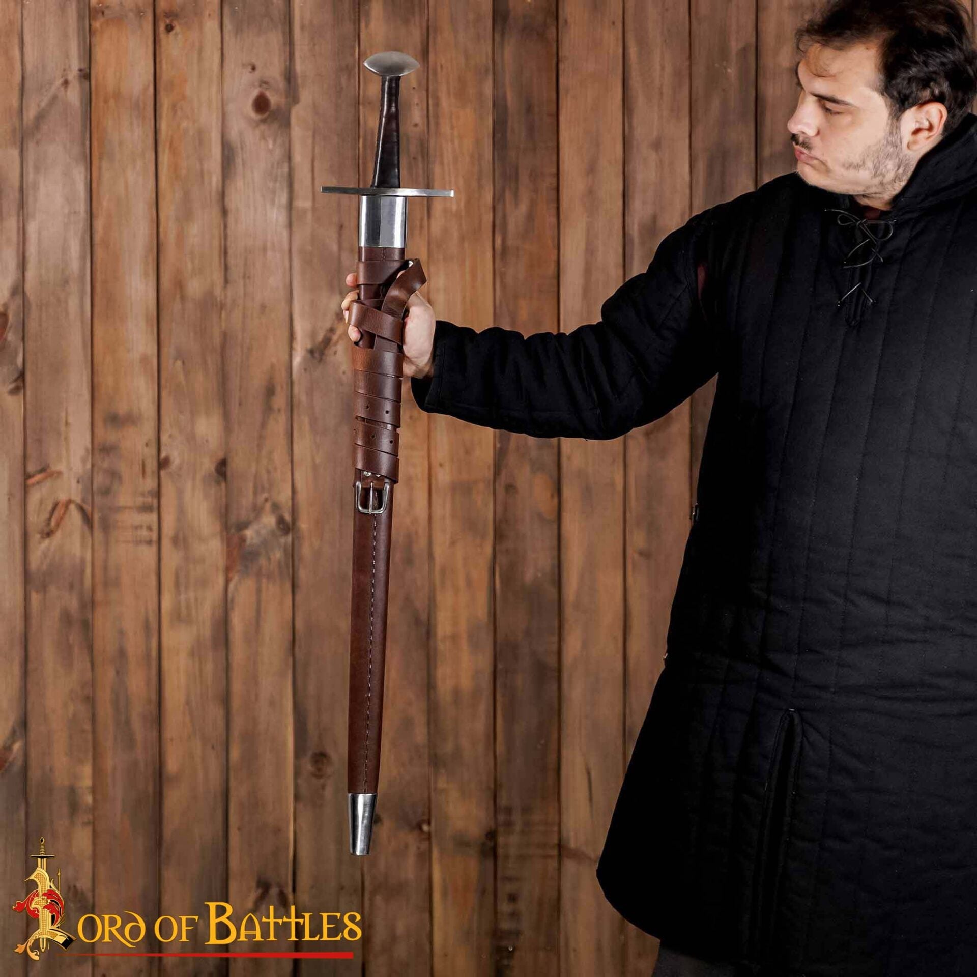 Espada Larga Normanda Forjada a Mano con Vaina de Cuero - Funcional - Imagen 6