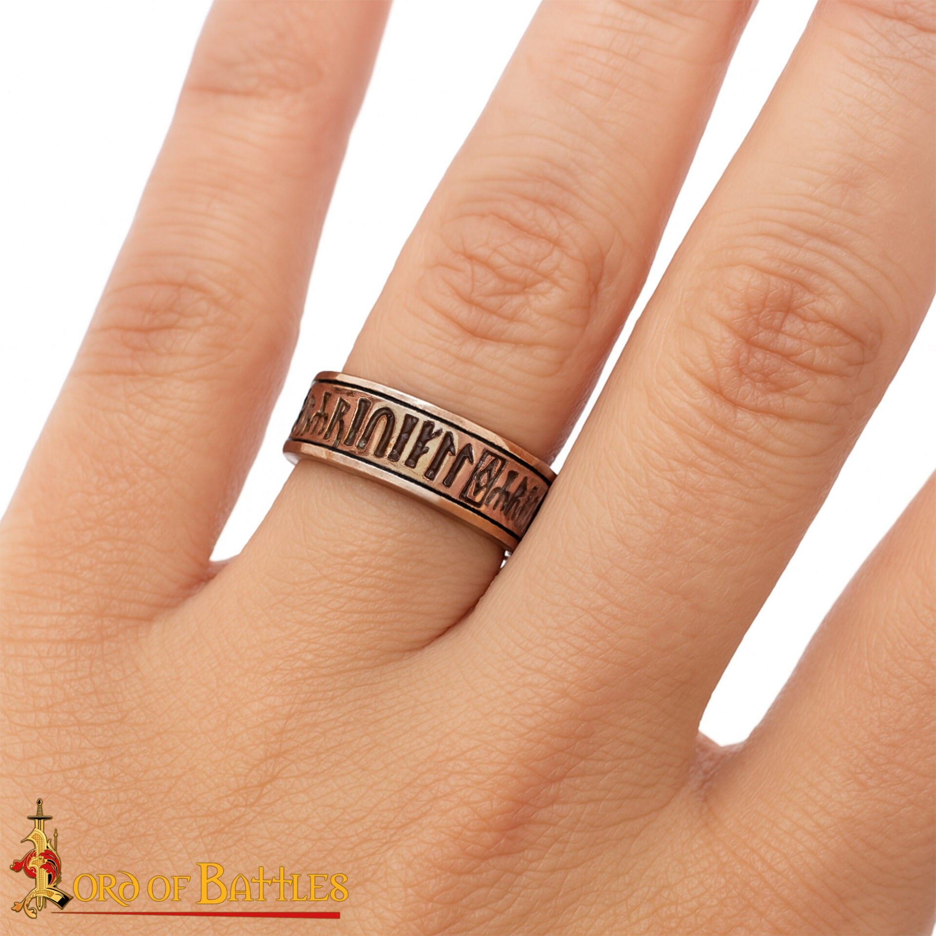 Anillo de Bronce del Siglo Xi-xii con Inscripción - Escritura Gótica, Fundición a la Cera Perdida - Imagen 5