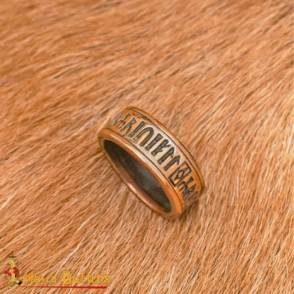 Anillo de Bronce del Siglo Xi-xii con Inscripción - Escritura Gótica, Fundición a la Cera Perdida - Imagen 1