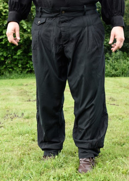 Pantalones con pinzas, negro 1202306300