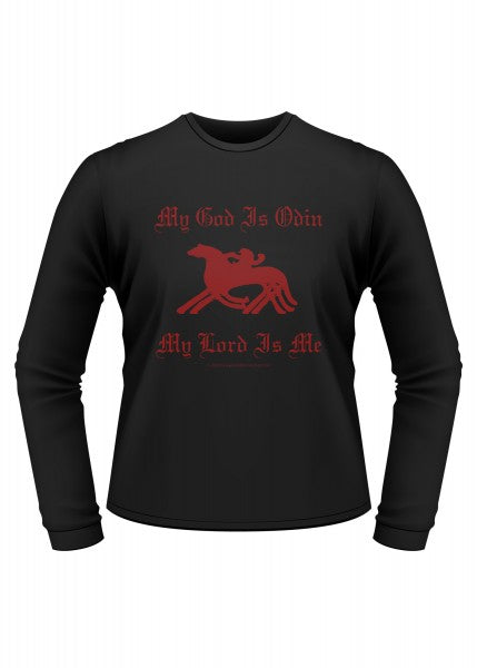 1245044640 Camiseta medieval de manga larga: My God is Odin