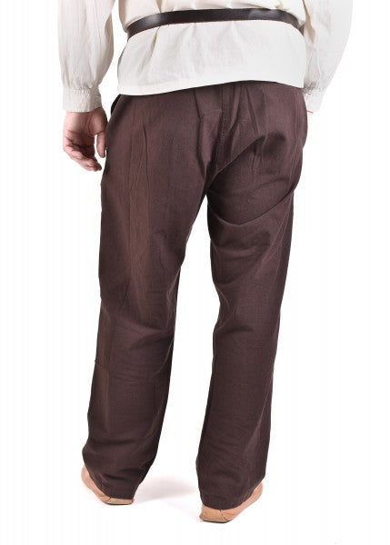 Pantalones medievales simples Hagen (marrones) - 1280000630