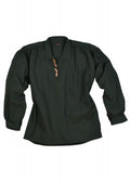 1280003160 Camisa medieval con botones de madera, verde oscuro