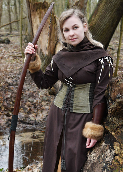 Imagen única de: Corsé Medieval Anik De Terciopelo, Verde
