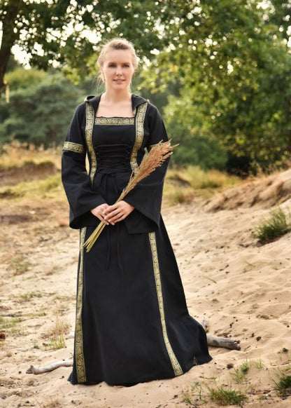 Imagen de 1280010300 Vestido medieval Eleanor con capucha parte de nuestra colección en Espadas y más, sitio oficial.