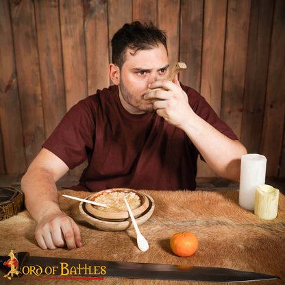 Cucharas Romanas Artesanales de Hueso - Juego de 2 - Hueso de Buey Auténtico de Origen Ético - Utensilios Históricos - Imagen 6